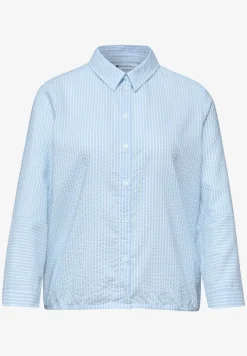 Overhemdblouse van seersucker