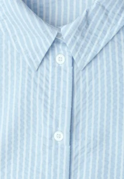 Overhemdblouse van seersucker