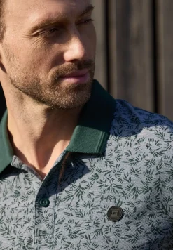 Oxford poloshirt met korte mouwen en print