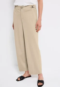 Pantalon met rechte pijpen piquée