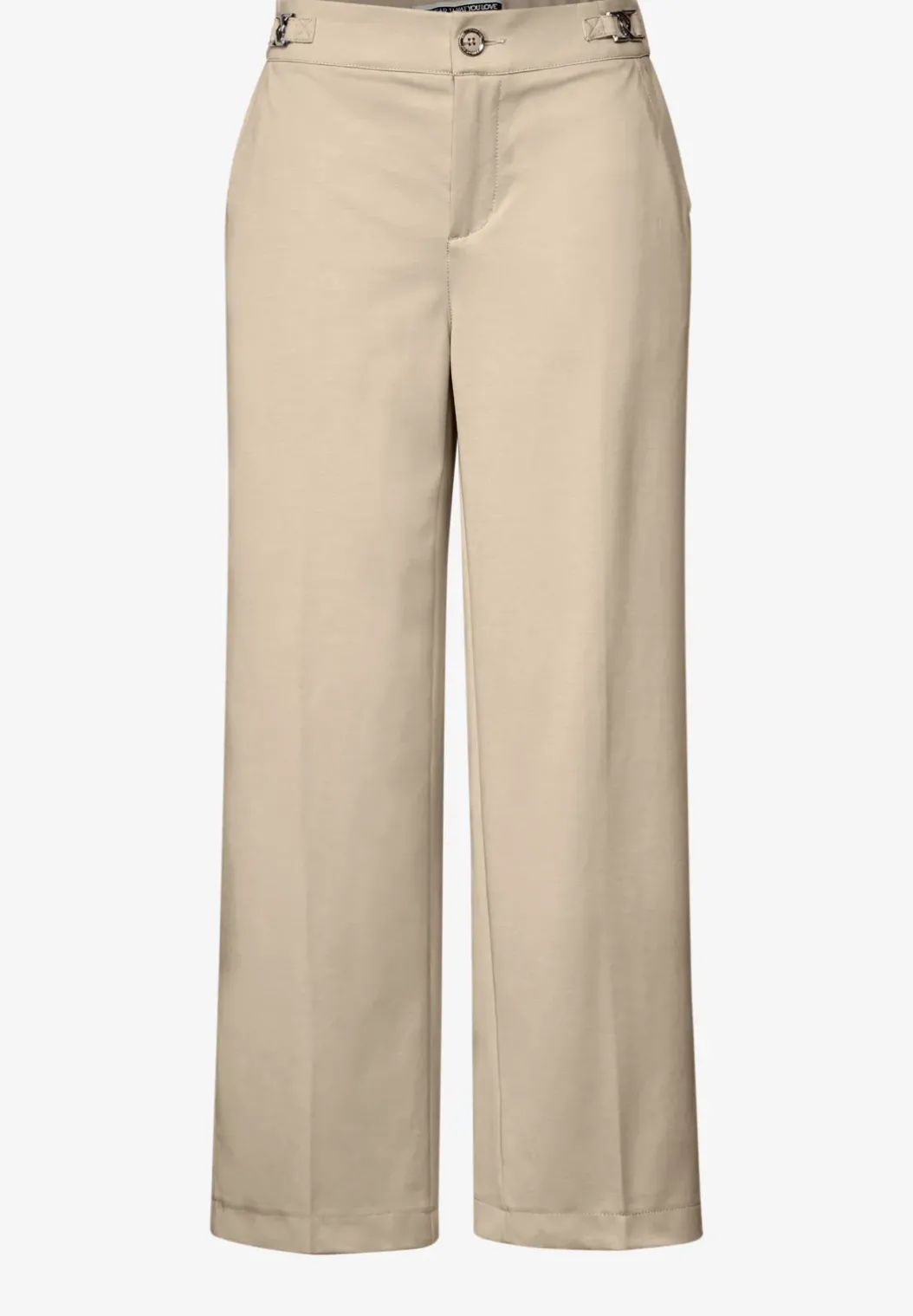 Pantalon met rechte pijpen piquée