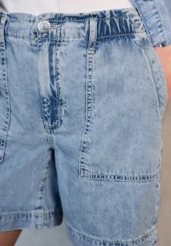 Paperbag denim shorts