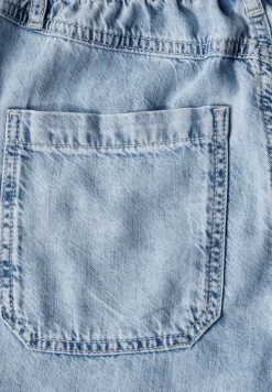 Paperbag denim shorts