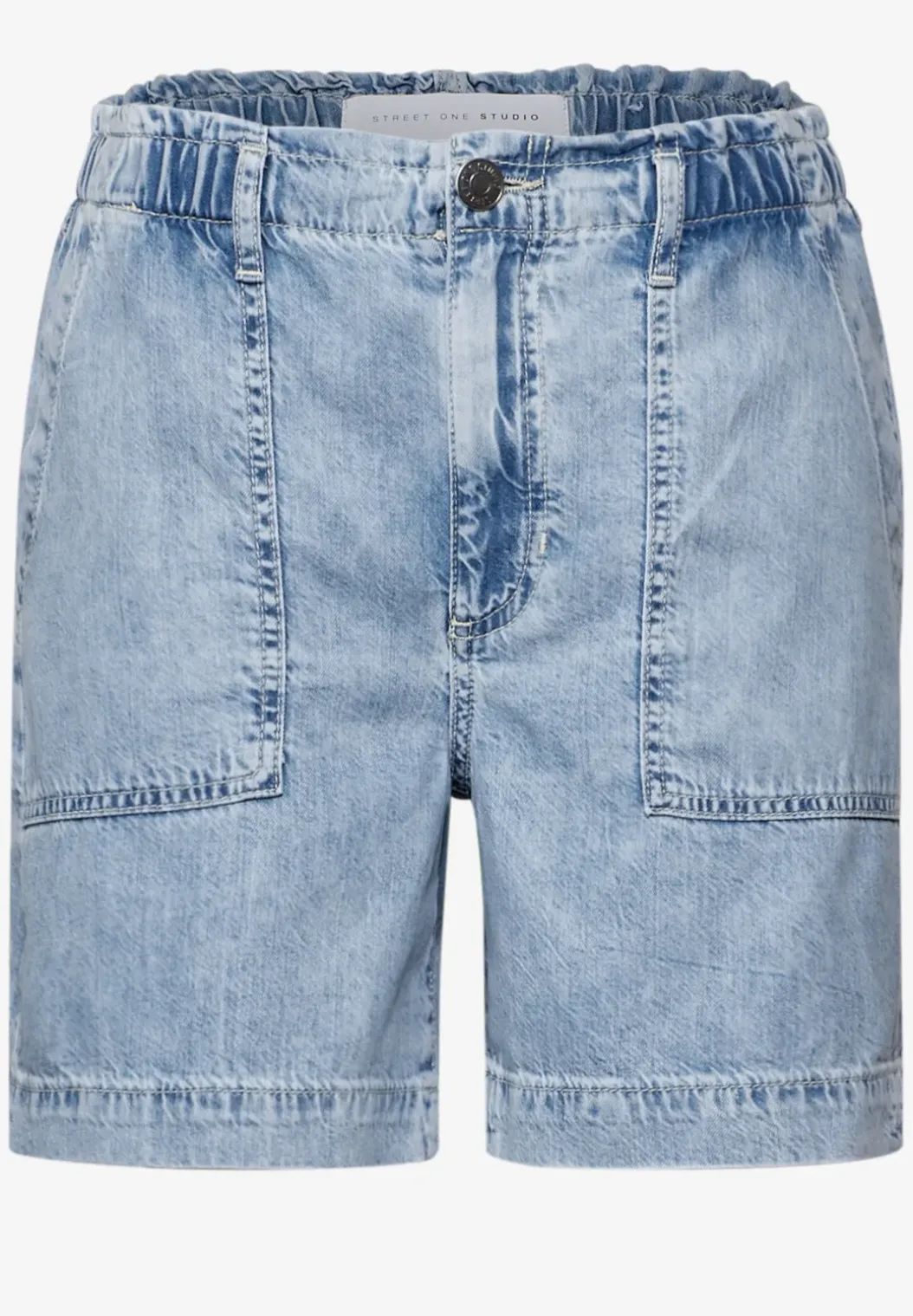 Paperbag denim shorts