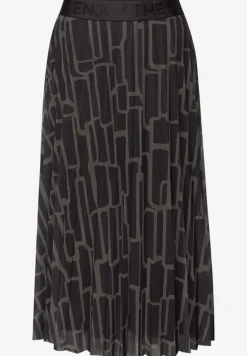 Plooirok van mesh met print