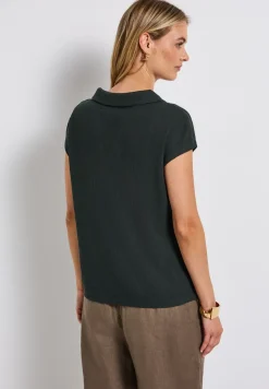 Poloshirt met gebreide look