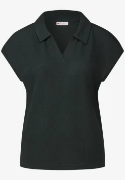 Poloshirt met gebreide look