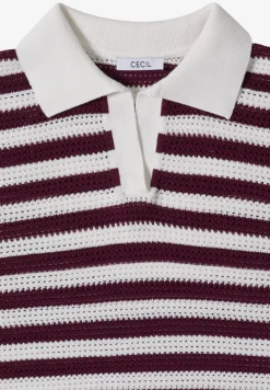 Poloshirt met korte mouwen in gehaakte kwaliteit