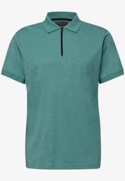 Poloshirt met korte mouwen in een gemêleerde look