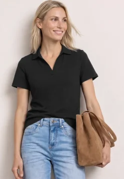 Poloshirt met korte mouwen en gespleten hals