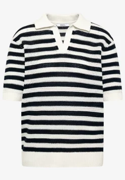 Poloshirt met korte mouwen in gehaakte kwaliteit
