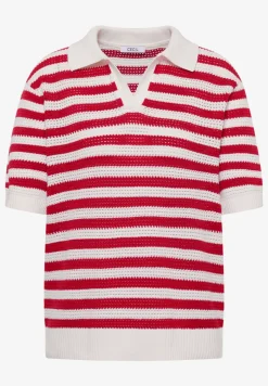 Poloshirt met korte mouwen in gehaakte kwaliteit
