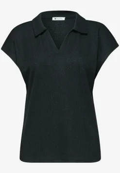 Poloshirt met losse schouders in een gebreide look