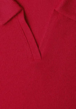Poloshirt met losse schouders in een gebreide look