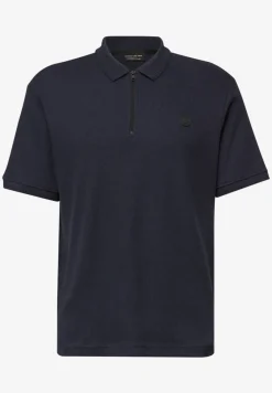 Poloshirt met rits en structuur