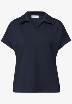 Poloshirt met korte mouwen en geribd detail