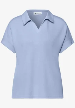 Poloshirt met korte mouwen en geribd detail