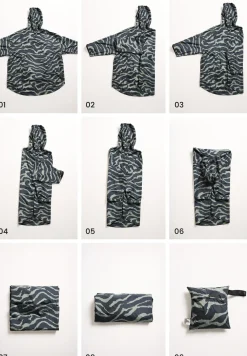 Poncho met capuchon en print
