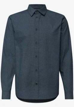 Popeline overhemd met minimale print