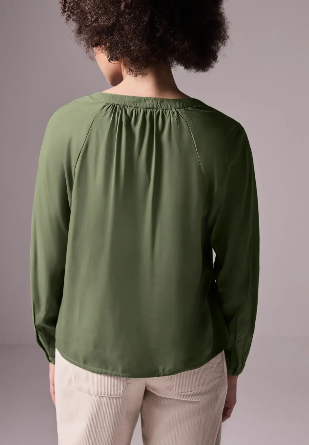 Raglan blouse in effen kleur