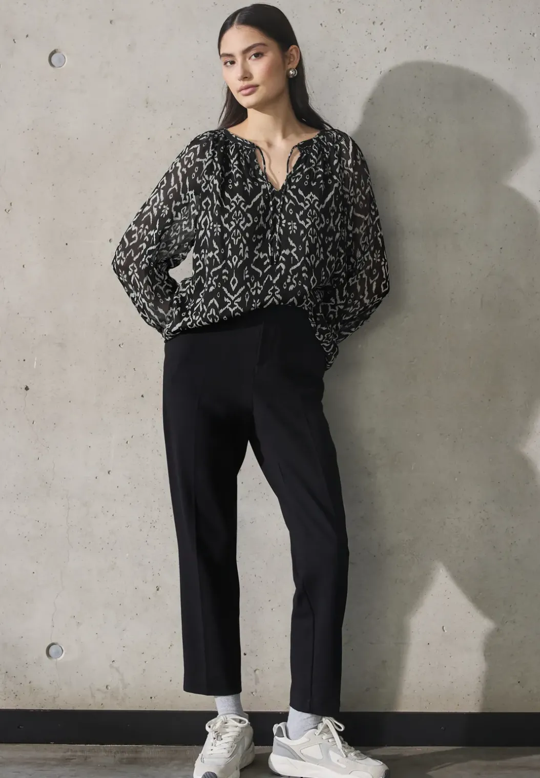 Raglan chiffon blouse