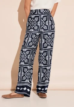 Satijnen broek met print
