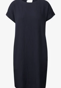 Seersucker jurk in effen kleur