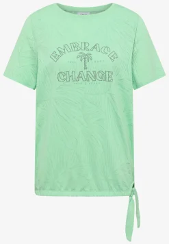Shirt in burn-out look met tekst