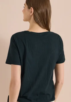 Shirt in burn-out look met tekst