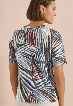 Shirt in burnout-look met print