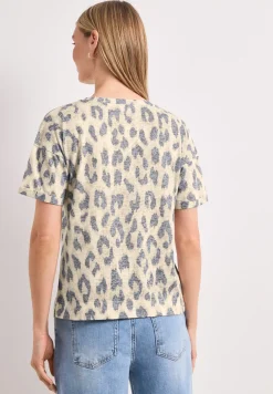 Shirt in burnout-look met leo-opdruk