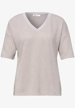 Shirt in gebreide look met V-hals