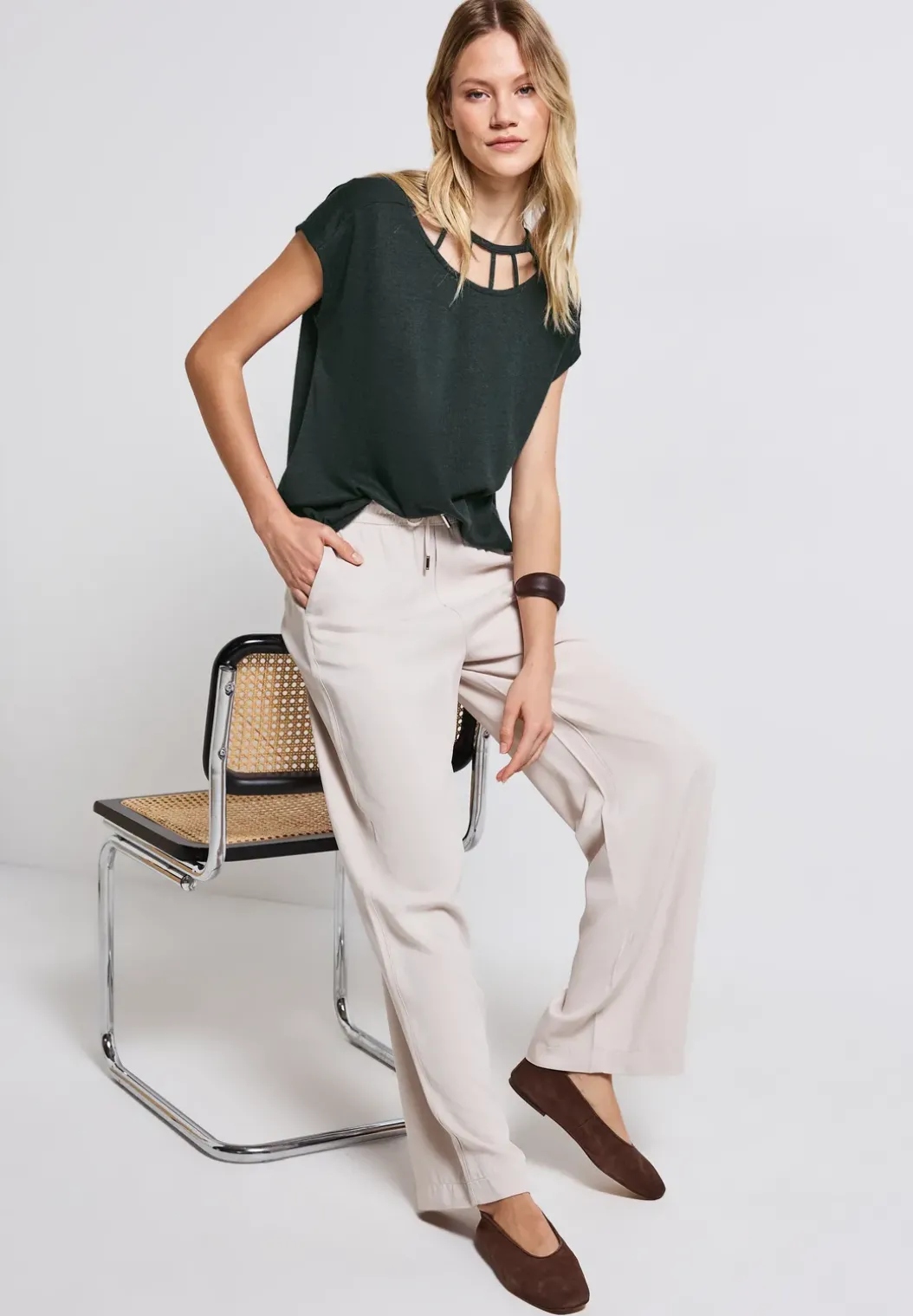 Shirt in linnenlook