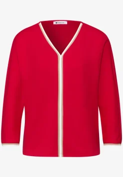 Shirt met 3/4 mouwen en contrasterende details