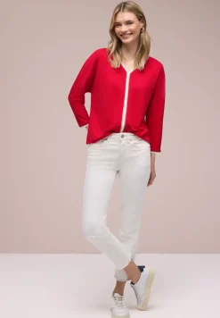 Shirt met 3/4 mouwen en contrasterende details