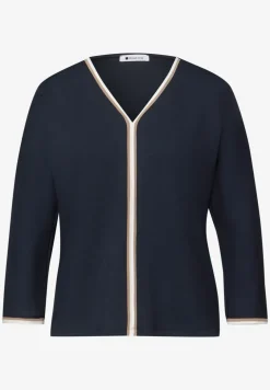 Shirt met 3/4 mouwen en contrasterende details