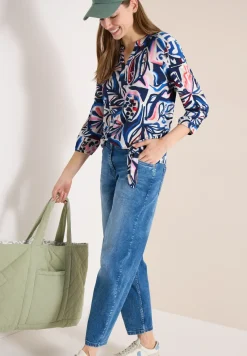 Shirt met 3/4 mouwen en knoopdetail