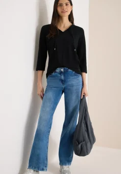 Shirt met 3/4 mouwen en split neck