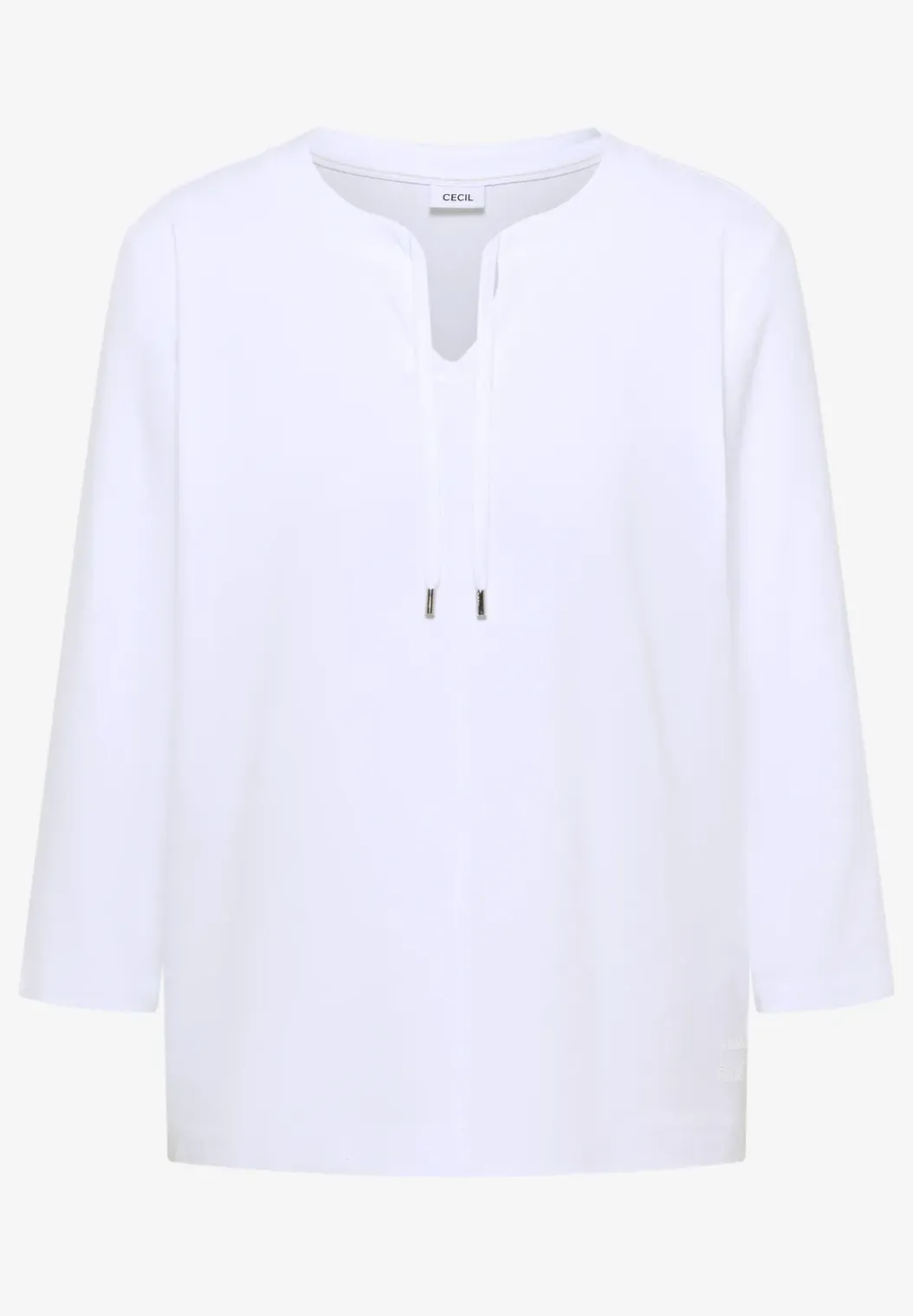 Shirt met 3/4 mouwen en split neck