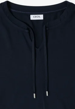 Shirt met 3/4 mouwen en split neck