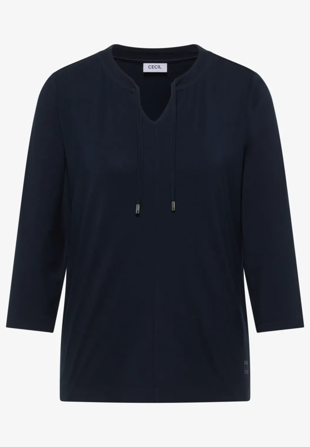 Shirt met 3/4 mouwen en split neck