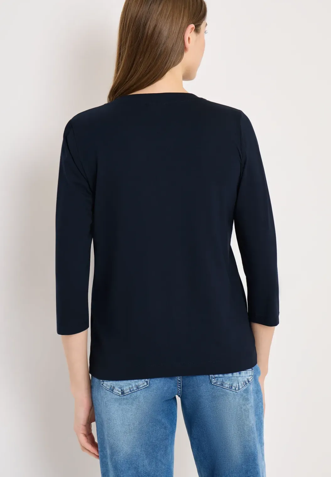 Shirt met 3/4 mouwen en split neck