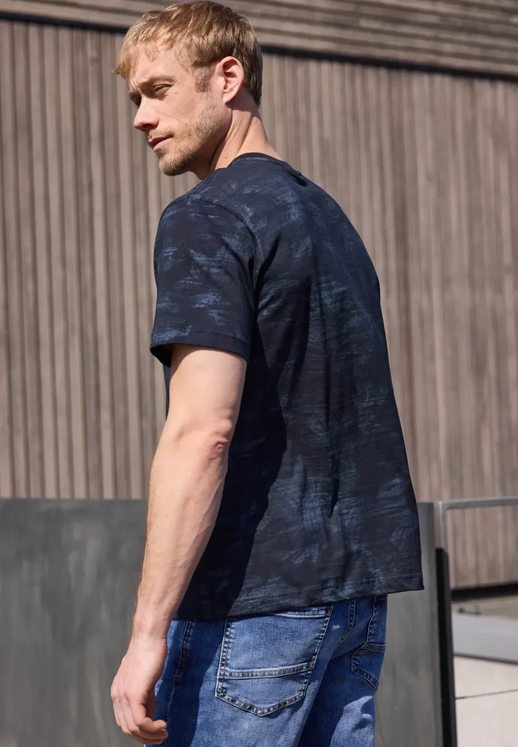 Shirt met all-over print en borduursel