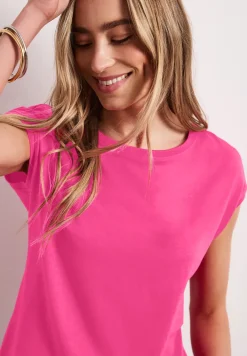 Shirt met boothals en decoratief detail