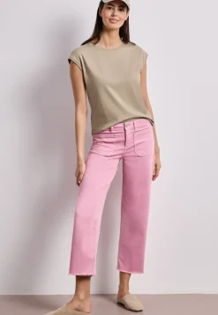 Shirt met boothals en decoratief detail