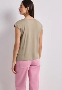 Shirt met boothals en decoratief detail
