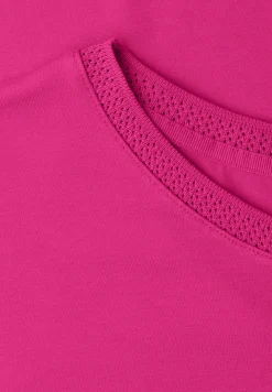 Shirt met boothals en decoratieve tape