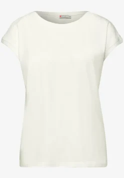 Shirt met boothals en decoratief detail
