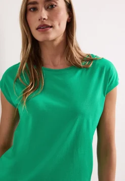 Shirt met boothals en decoratief detail