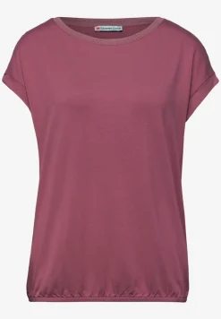 Shirt met boothals en decoratieve tape
